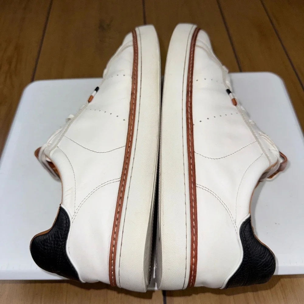 Allen Edmonds Alpha Mens White Leather Low Top Sneakers 4639 Size 14 D